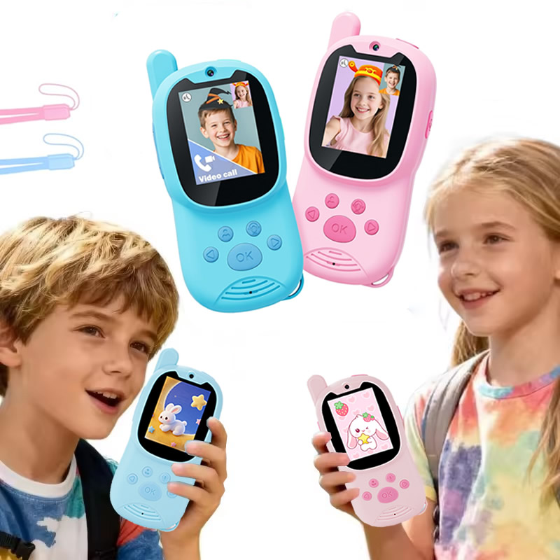 Kids Outdoor Videos - วิทยุสื่อสารแบบ 2 ชิ้น พร้อมจอแสดงผล วิดีโอสำหรับเด็ก พร้อมตัวแปลงเสียง