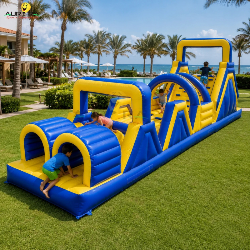 Kids Outdoor Bounce House - เครื่องเล่นเป่าลมแบบใหม่ สนามกีฬาเป่าลมกลางแจ้ง บ้านลมเด็กเล่นพร้อมสไลเดอร์