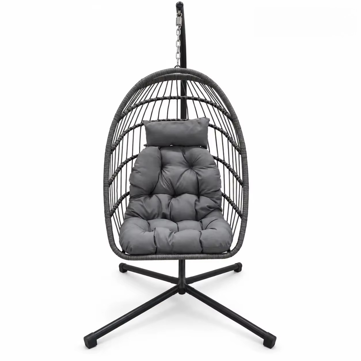 Kids Outdoor Hammock - ชุดเฟอร์นิเจอร์กลางแจ้ง ชิงช้าหวายสำหรับลานบ้าน พร้อมขาตั้ง สำหรับเด็กและผู้ใหญ่ ชิงช้าแขวนหวายคู่สำหรับสวน ผ่อนคลาย