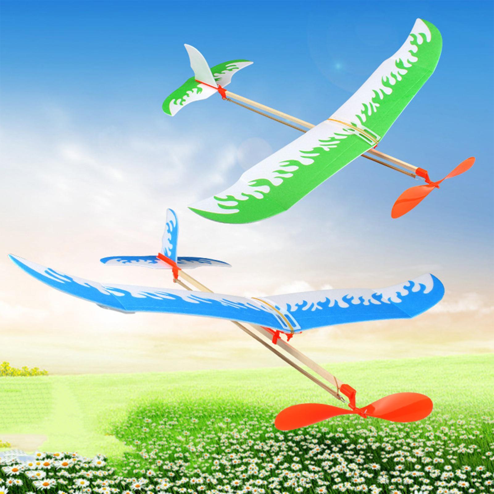 Kids Outdoor Park - เครื่องบินยางรัดแบบใช้พลังงานลม ชุดประกอบเครื่องบินร่อน เกมบิน เล่นสนุกสำหรับเด็ก นักเรียน ผู้ใหญ่