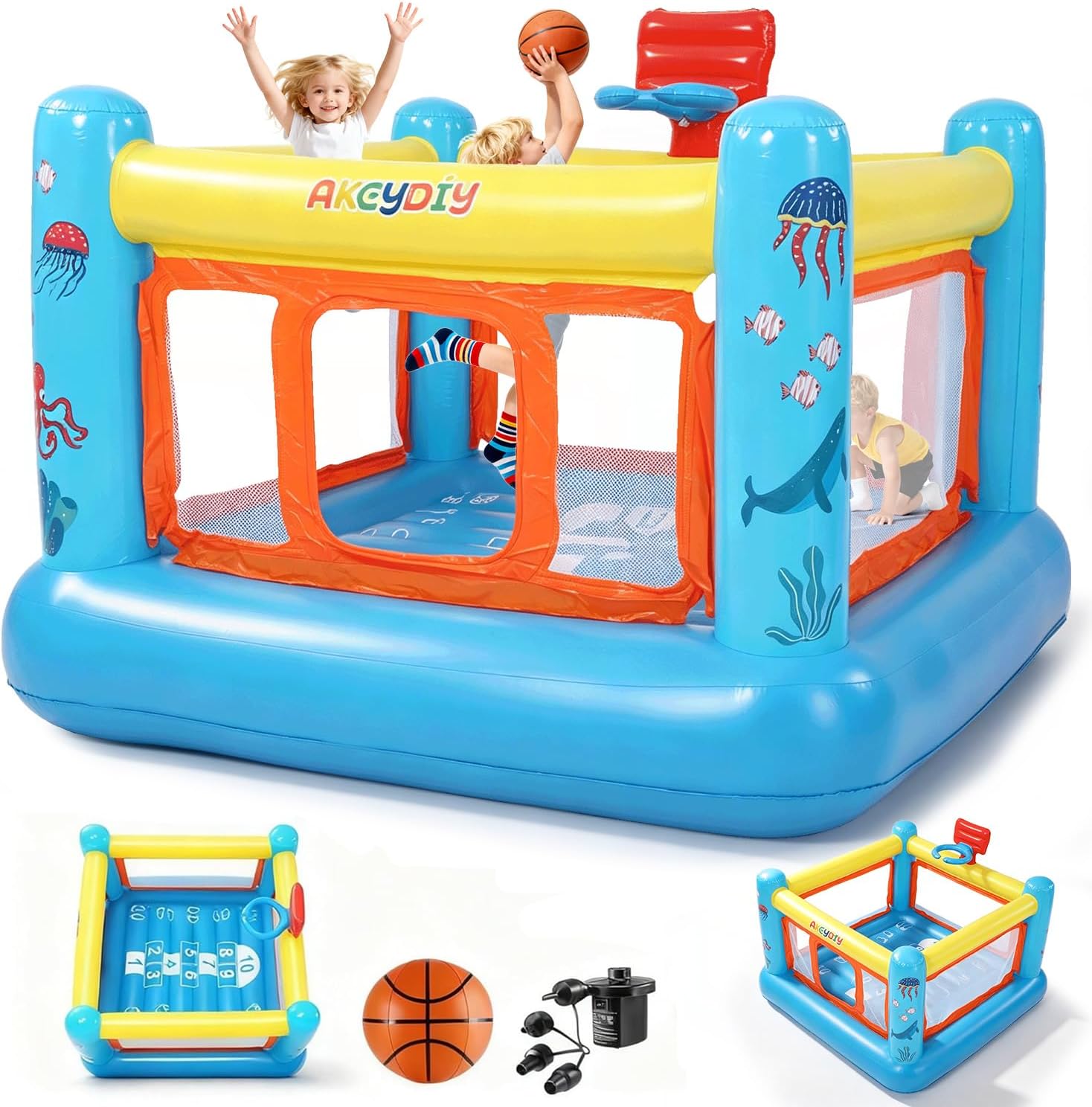 Kids Outdoor Bounce House - บ้านลมเป่าลม PVC สำหรับเด็กอายุ 3-6 ปี |