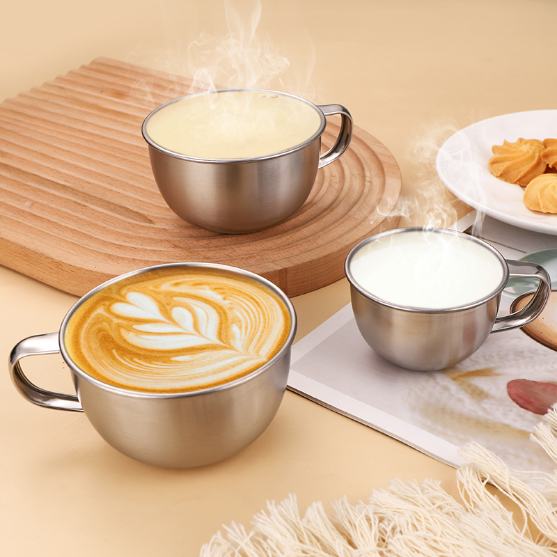 Kids.Outdoor Utensils - 304 แก้วสแตนเลสถ้วยกาแฟ Cappuccino ESPRESSO ถ้วยท่องเที่ยว Picnic