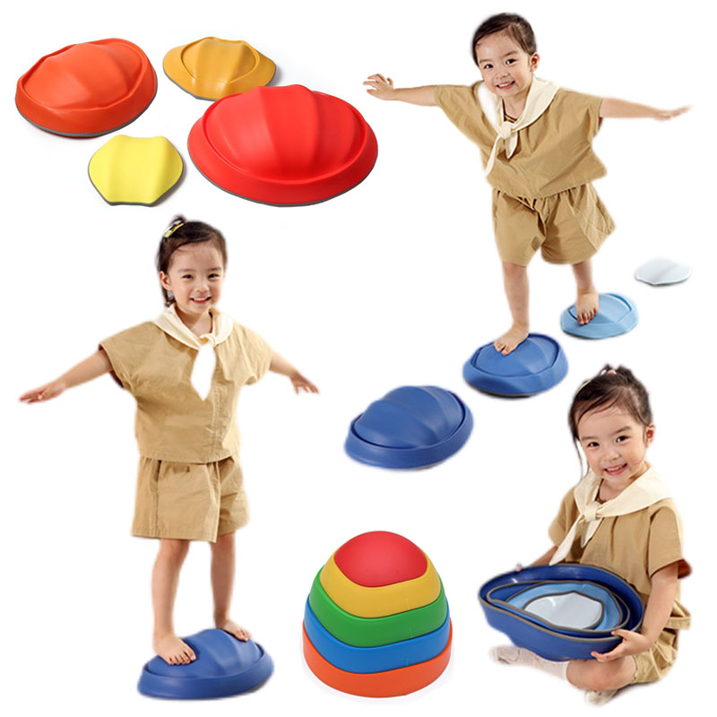 Kids Outdoor Equipment - BALANCE Stepping Stones เด็กลื่นพื้นผิวขอบยางในร่มกลางแจ้งอุปสรรคของเล่นการออกกําลังกายการประสานงาน Stre