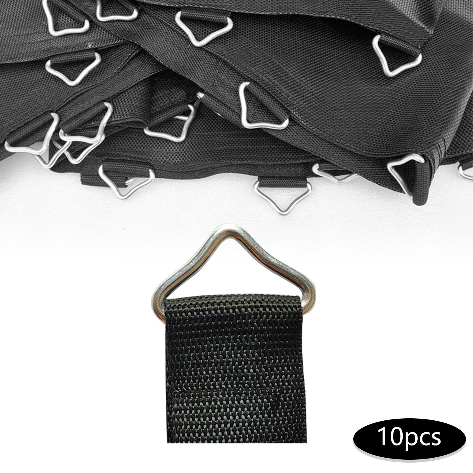 Mini Trampoline Spring - หัวเข็มขัดรูปสามเหลี่ยม 10 ชิ้น อุปกรณ์เสริมหัวเข็มขัดรูปตัววี ตัวเชื่อมต่อเหล็กทรงสามเหลี่ยมสำหรับกระเป๋าแทรมโพลีนเด็ก