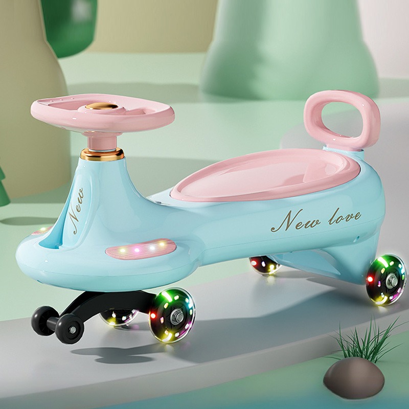 Kids Outdoor Exercise Equipment - รถโยกเด็กน่ารัก ป้องกันการพลิกคว่ำ ล้ออเนกประสงค์ พร้อมไฟและเสียงเพลง ของเล่นขี่เล่นกลางแจ้งสำหรับเด็ก