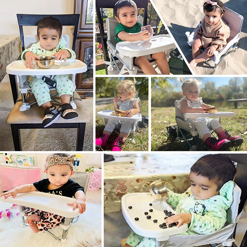 Kids Outdoor Furniture - เก้าอี้เสริมสำหรับเด็กแบบพกพา พับได้ ใช้สำหรับทานอาหาร ท่องเที่ยว ใช้ได้ทั้งในบ้านและนอกบ้าน เช่น