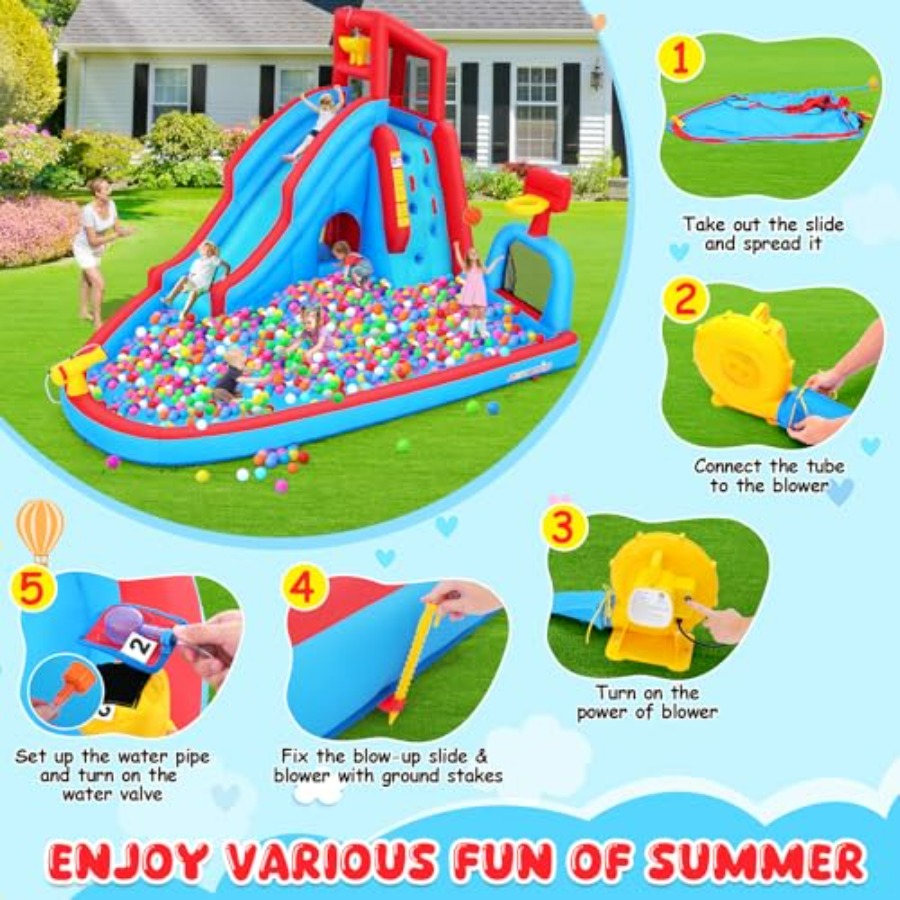สไลเดอร์น้ำเป่าลมกลางแจ้งสำหรั - Kids Outdoor Bounce House บทวิจารณ์และราคา