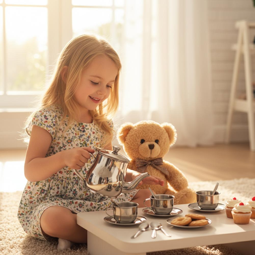 ชุดน้ำชาสแตนเลสสำหรับเด็ก ของเ - Kids Outdoor House With Kitchen บทวิจารณ์และราคา