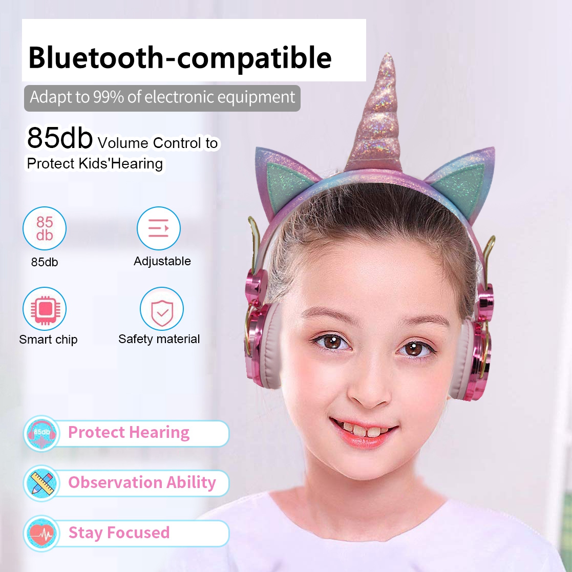 น่ารักยูนิคอร์นหูฟังไร้สายสำหร - Kids Outdoor Videos บทวิจารณ์และราคา