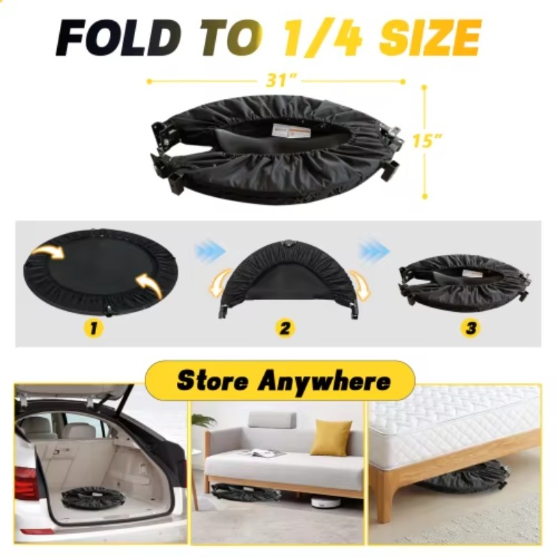 แทรมโพลีนพับได้พร้อมที่จับ สปร - Mini Trampoline Spring บทวิจารณ์และราคา