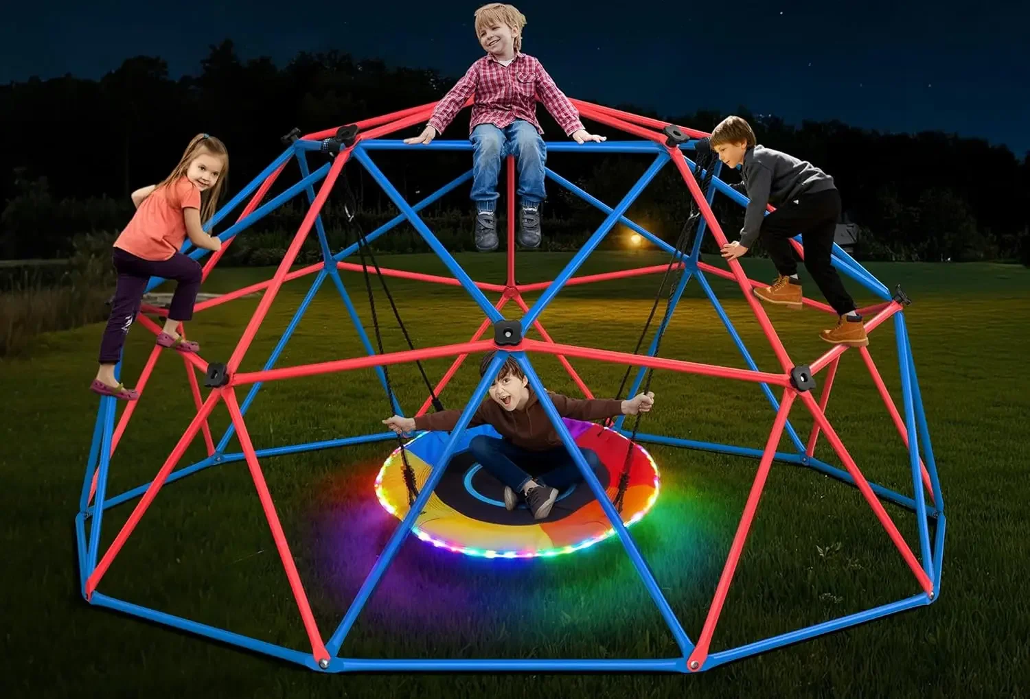 ชุดชิงช้าปีนป่าย Hapfan พร้อมช - Kids Outdoor Jungle Gym Dome บทวิจารณ์และราคา