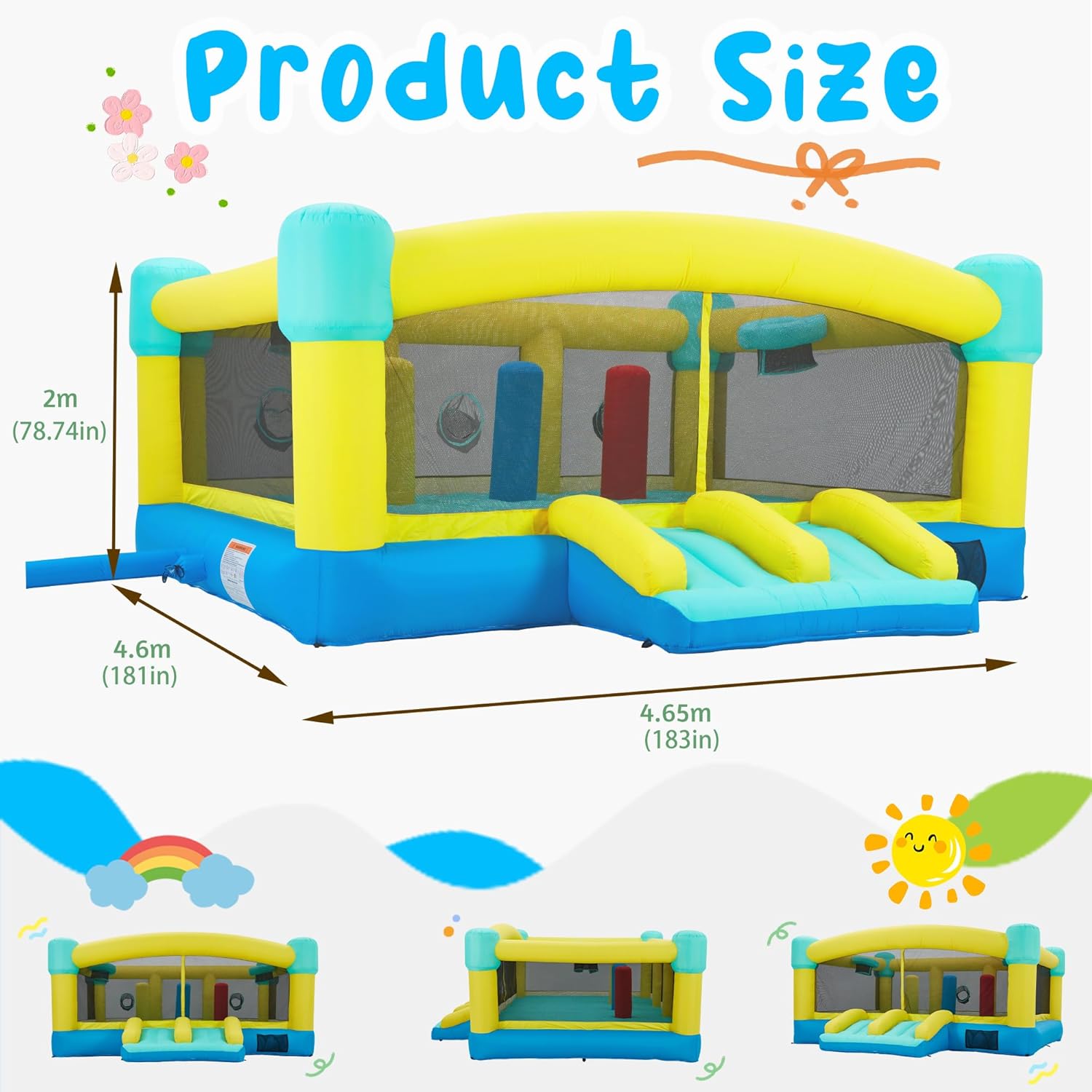 บ้านลมขนาดใหญ่, ปราสาทลมเป่าลม - Kids Outdoor Bounce House บทวิจารณ์และราคา