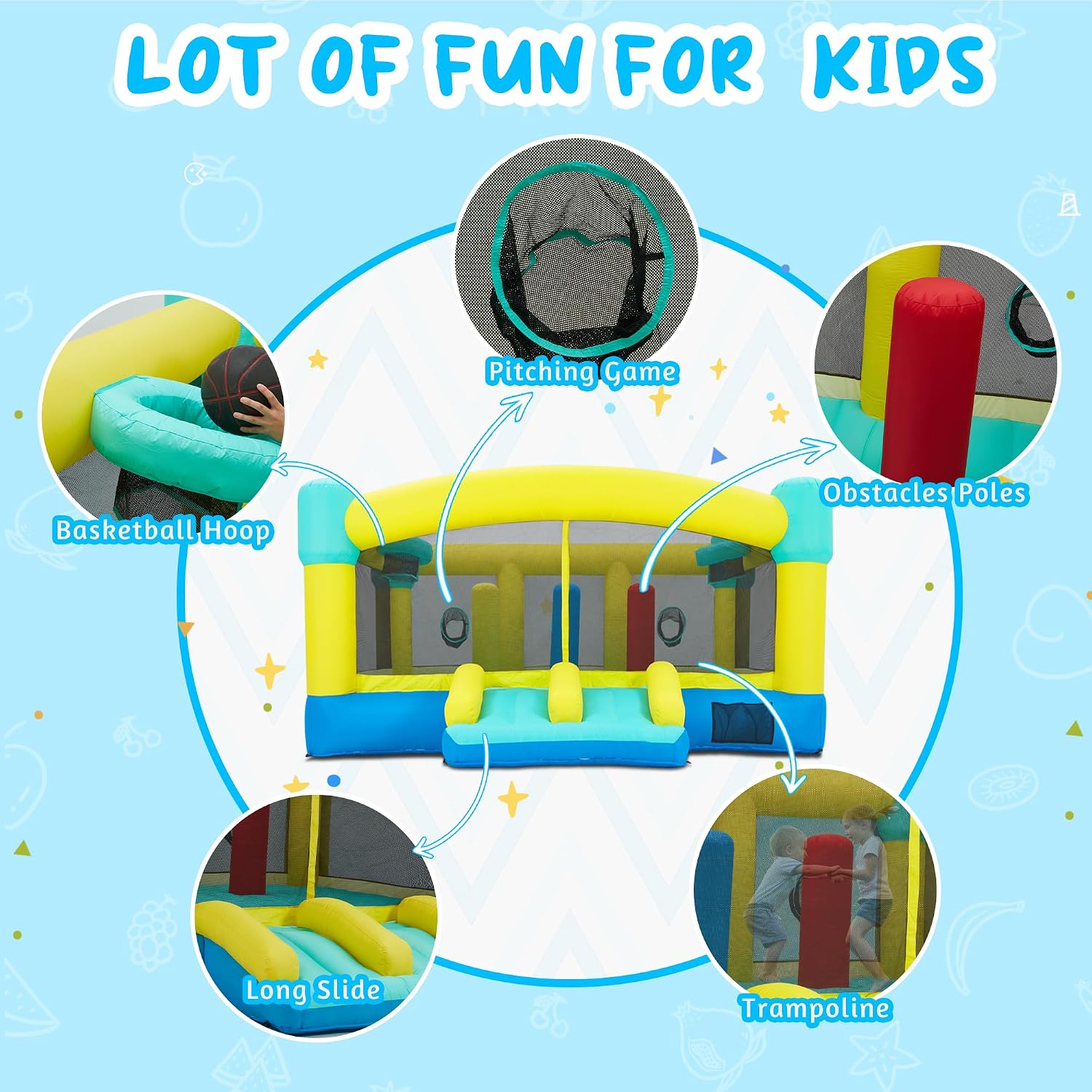 บ้านลมขนาดใหญ่, ปราสาทลมเป่าลม - Kids Outdoor Bounce House บทวิจารณ์และราคา