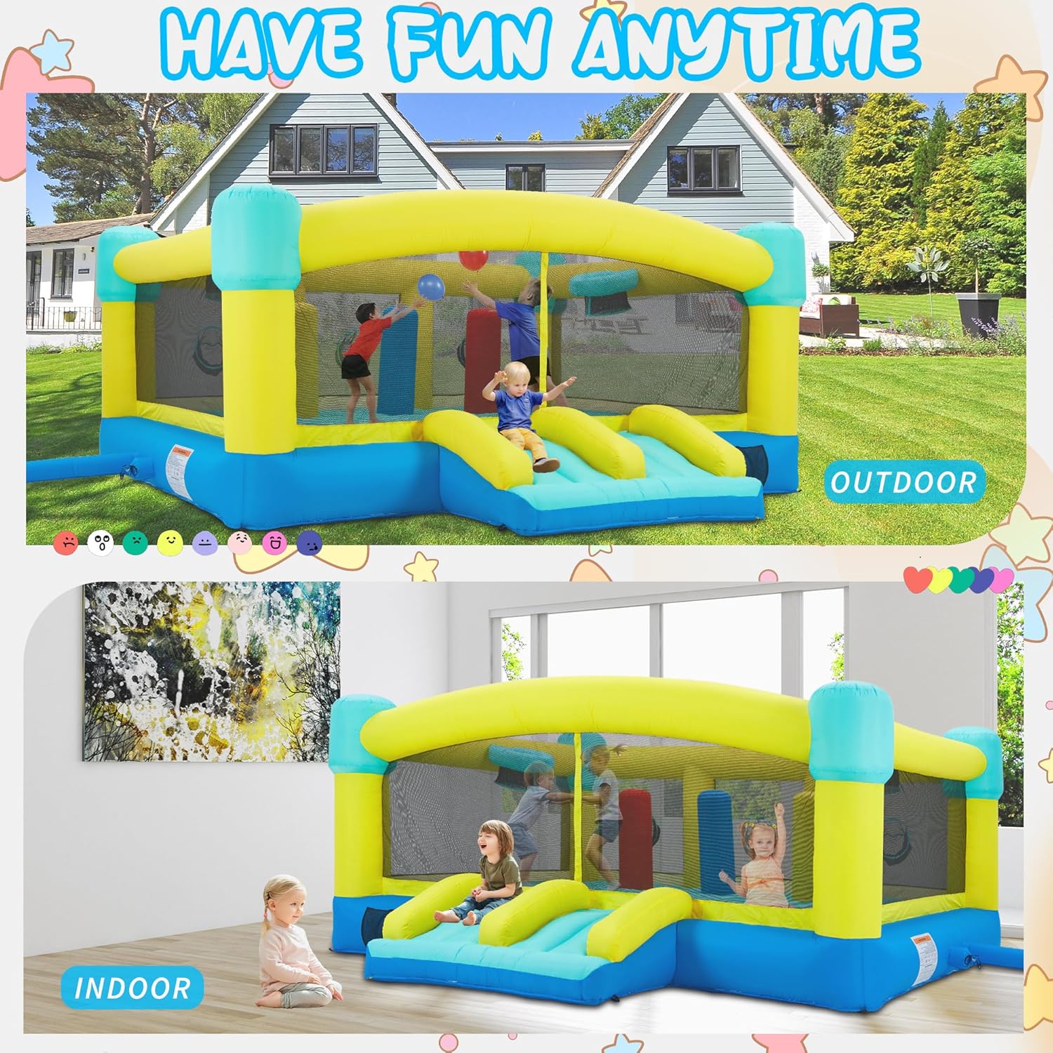 บ้านลมขนาดใหญ่, ปราสาทลมเป่าลม - Kids Outdoor Bounce House บทวิจารณ์และราคา