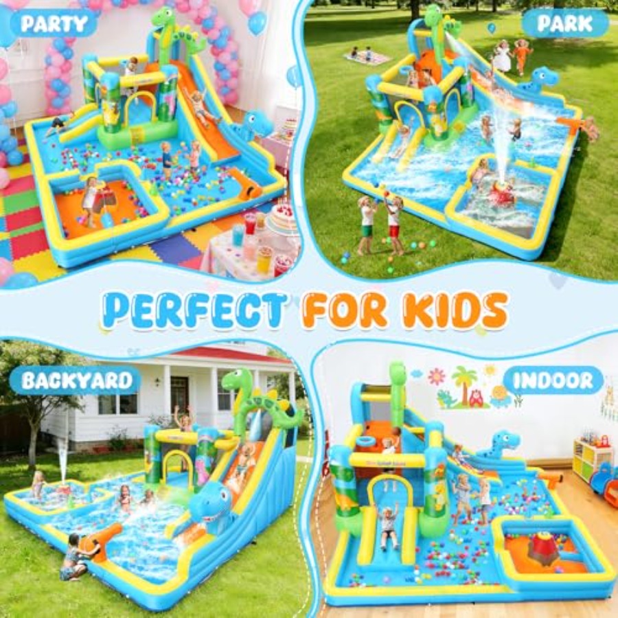 สไลเดอร์น้ำเป่าลมสำหรับสนามหลั - Kids Outdoor Bounce House บทวิจารณ์และราคา