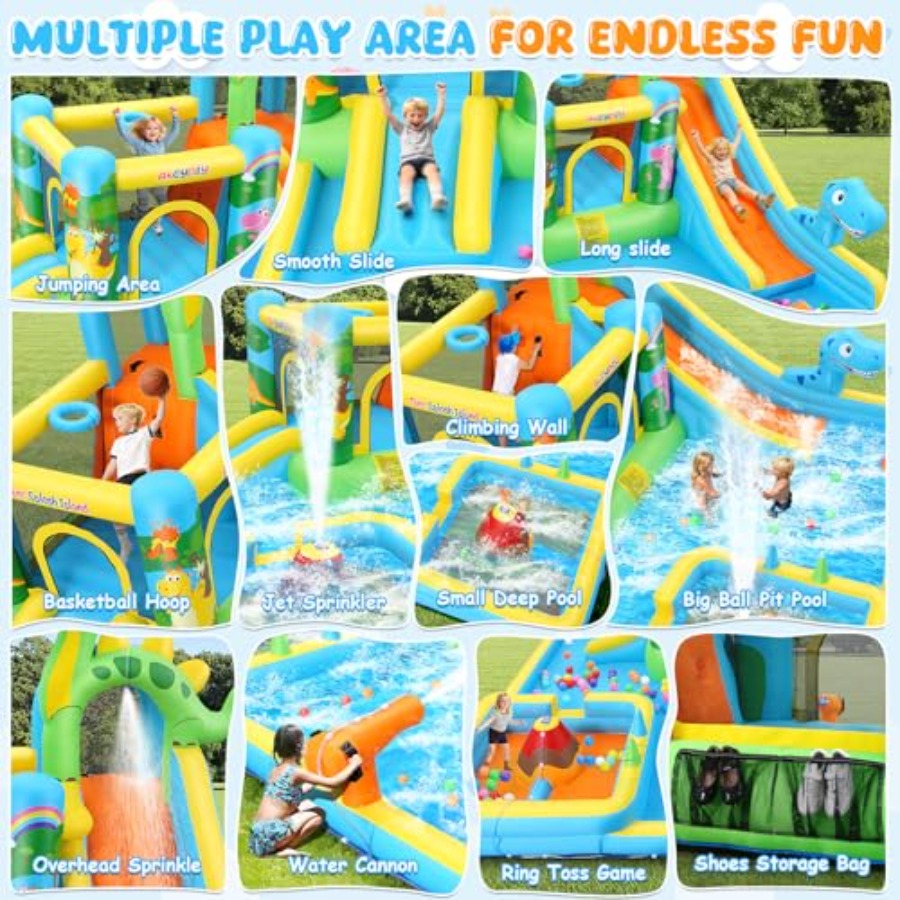 สไลเดอร์น้ำเป่าลมสำหรับสนามหลั - Kids Outdoor Bounce House บทวิจารณ์และราคา
