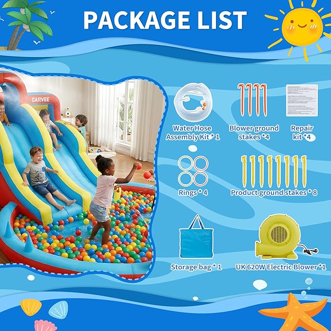 สวนน้ำเป่าลม 8-in-1 สำหรับทุกฤ - Kids Outdoor Park บทวิจารณ์และราคา