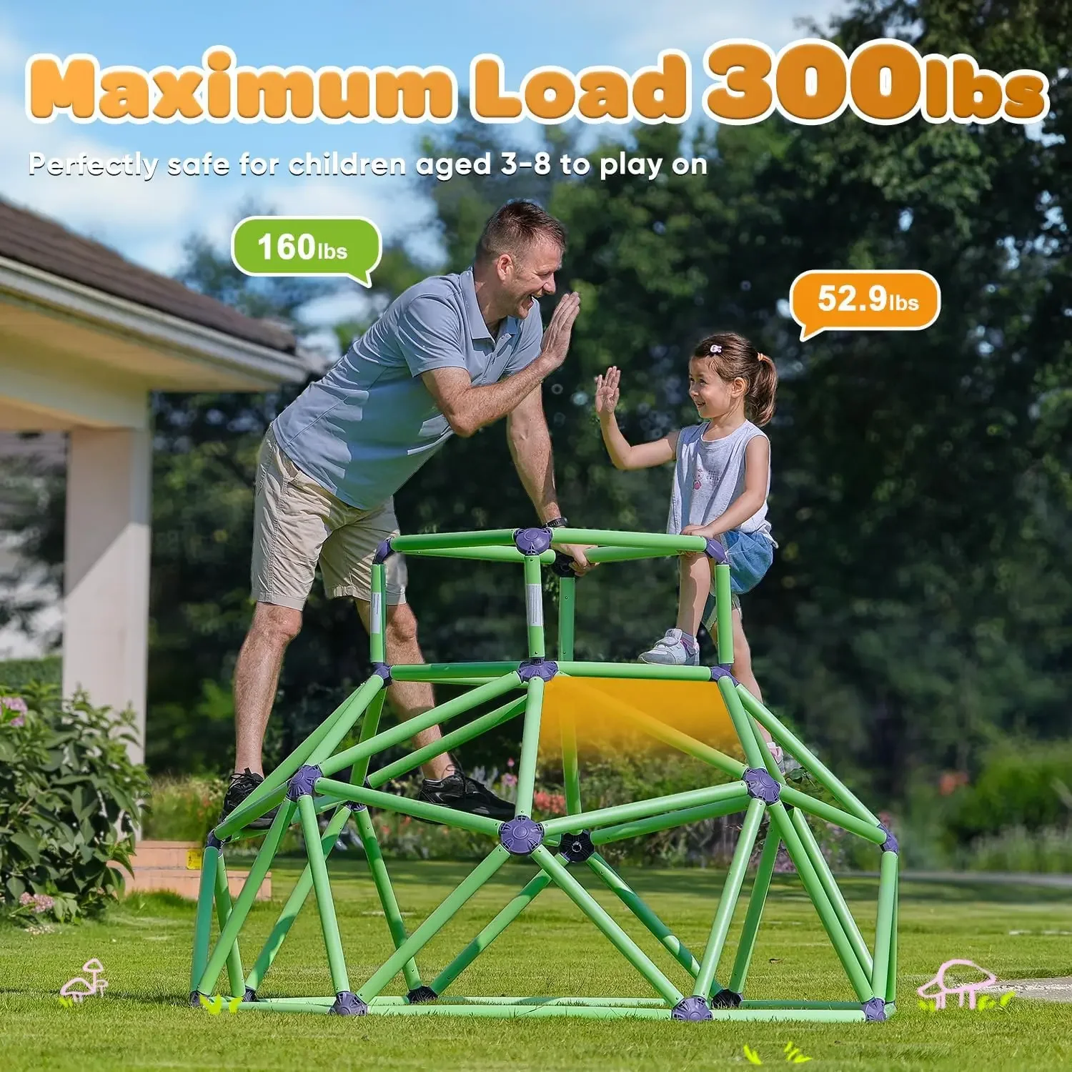 ซูปาปา มังกี้บาร์ส คลีมป์โดม - - Kids Outdoor Jungle Gym Dome บทวิจารณ์และราคา