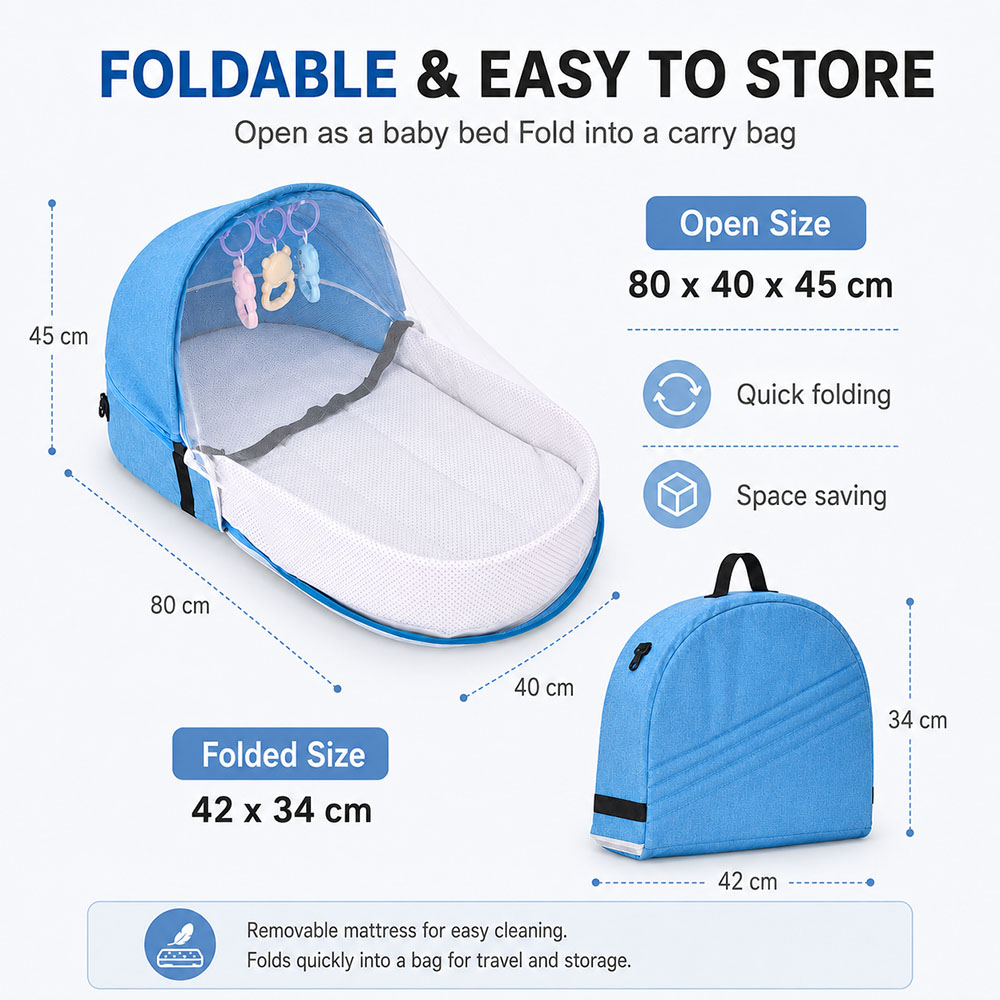 เปลเด็กอ่อนแบบพกพาพร้อมมุ้งกัน - Kids Outdoor Daybed บทวิจารณ์และราคา