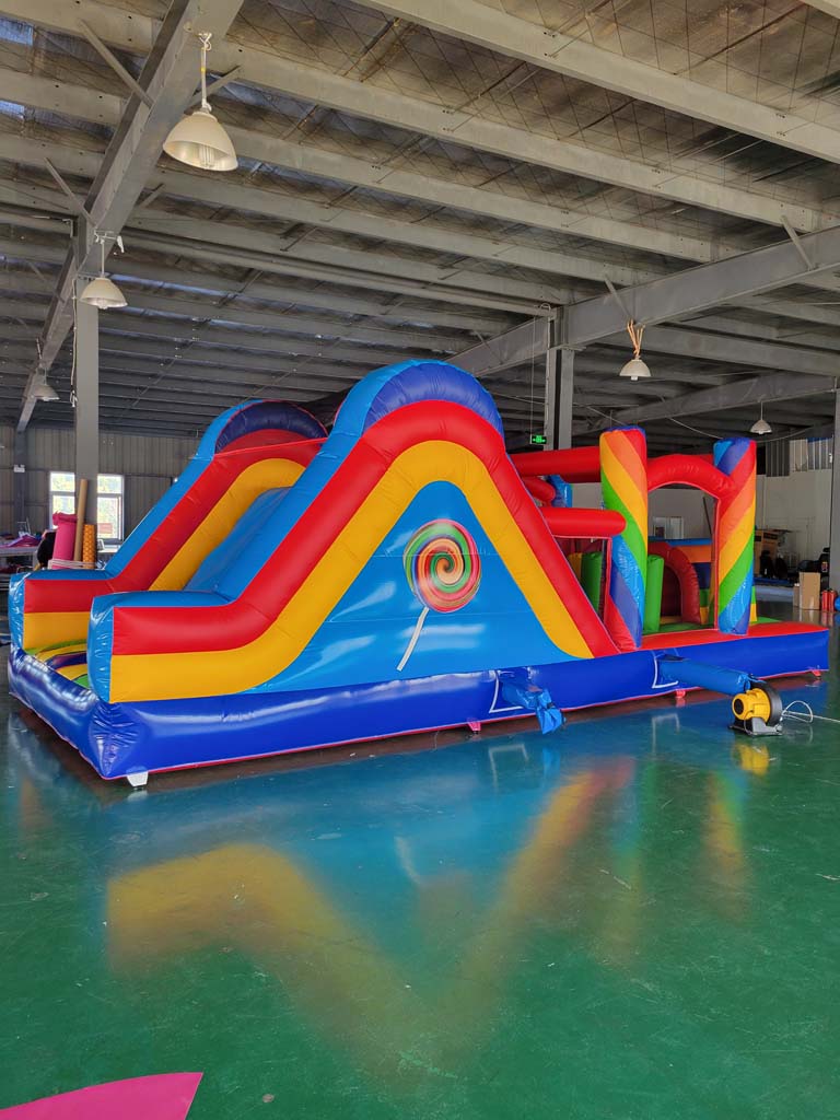 บ้านลมเป่าลมขนาดใหญ่พร้อมเครื่ - Kids Outdoor House With Slide บทวิจารณ์และราคา