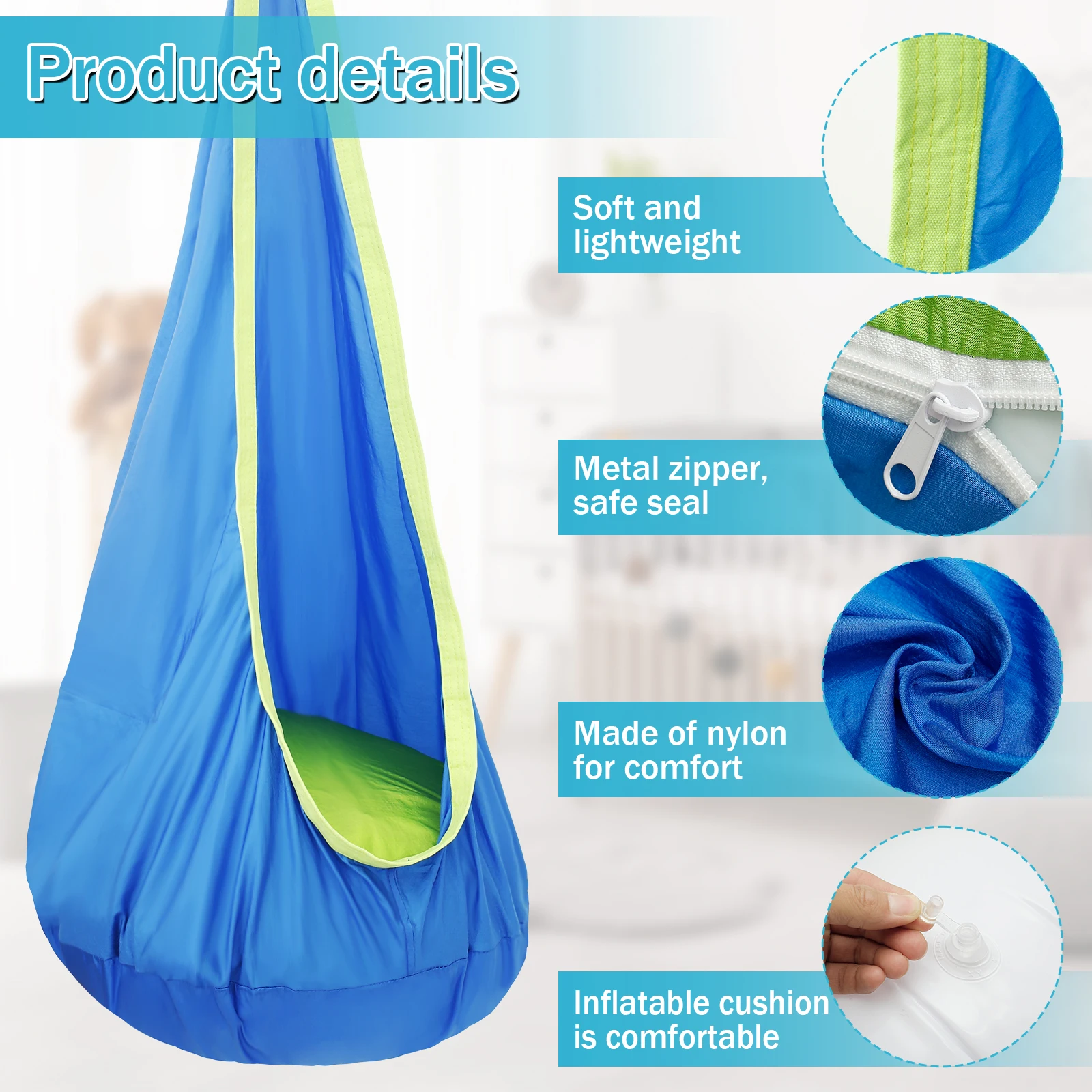 เก้าอี้สวิงสำหรับเด็ก เก้าอี้ส - Kids Outdoor Hammock บทวิจารณ์และราคา