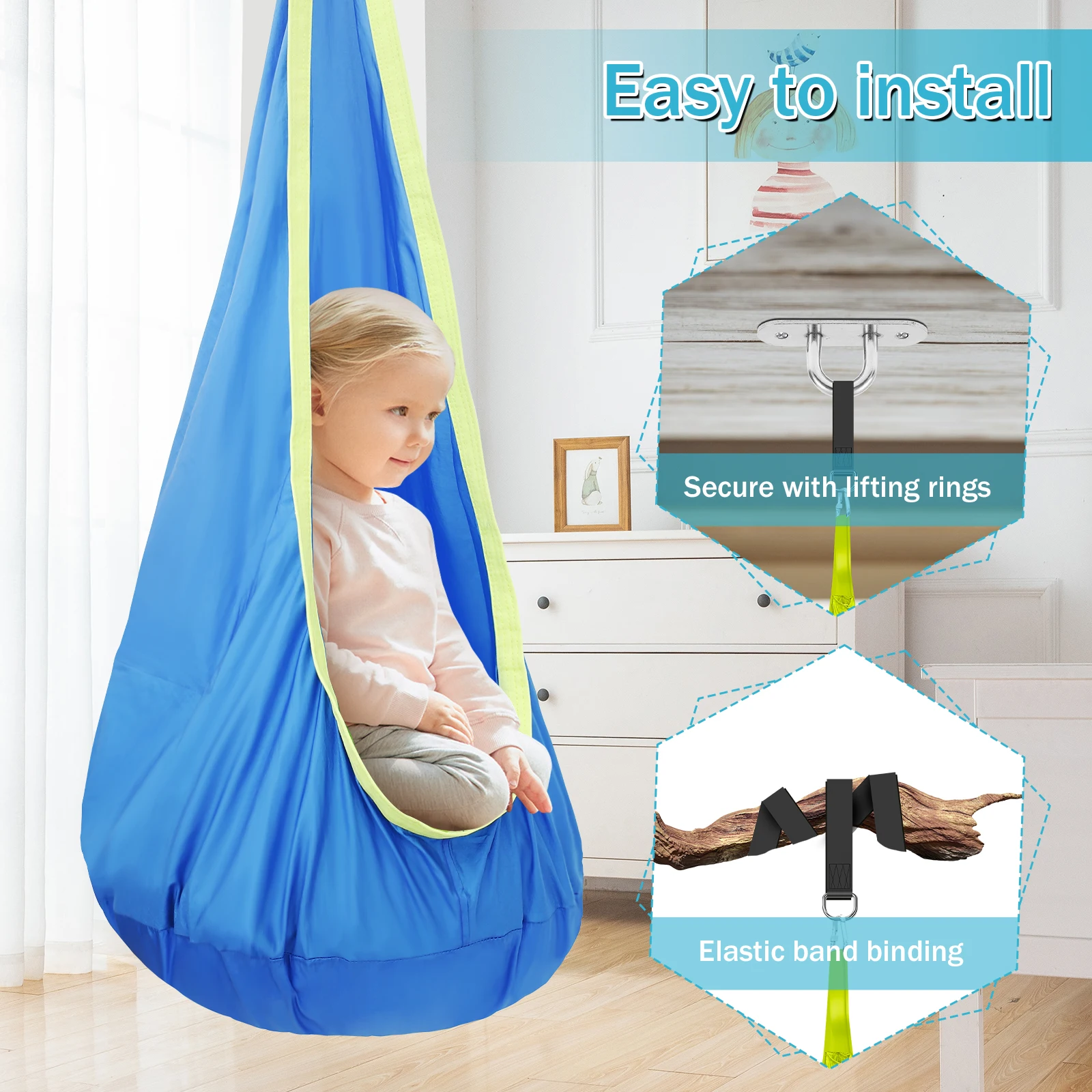 เก้าอี้สวิงสำหรับเด็ก เก้าอี้ส - Kids Outdoor Hammock บทวิจารณ์และราคา
