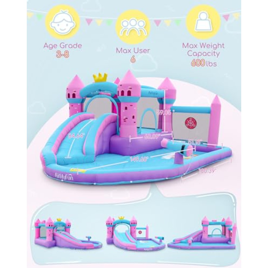 สไลเดอร์น้ำเป่าลมสำหรับเด็กอาย - Kids Outdoor Bounce House บทวิจารณ์และราคา
