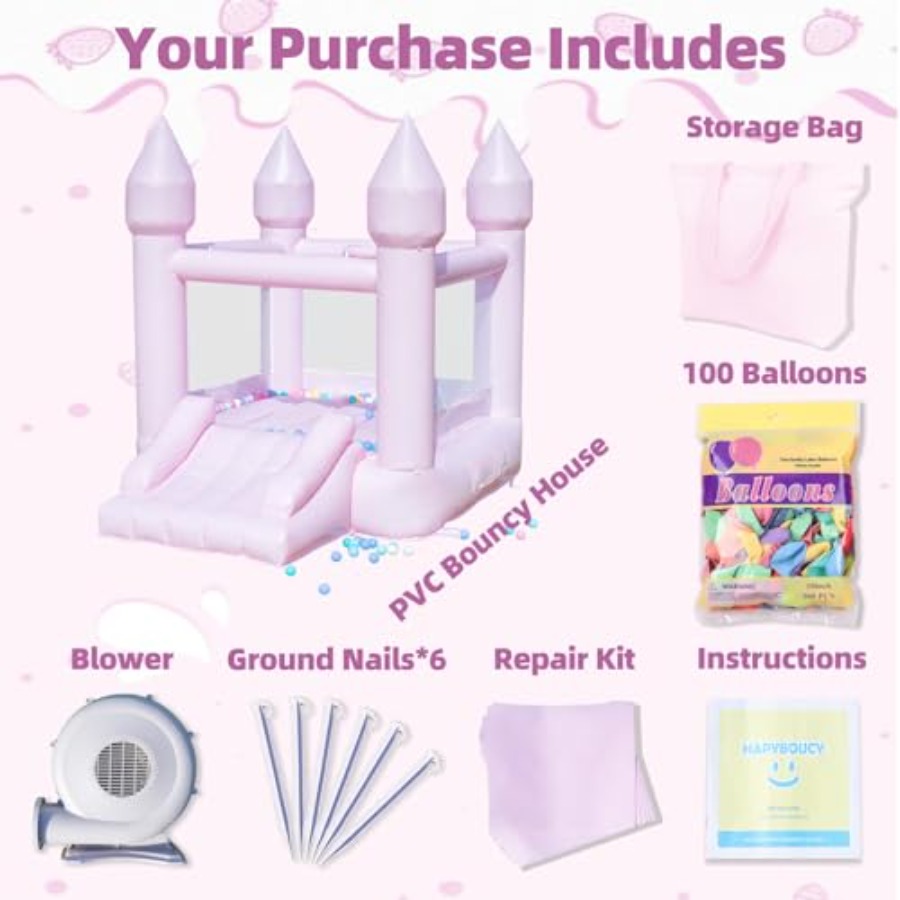 บ้านลม PVC สำหรับเด็กอายุ 3-6  - Kids Outdoor Bounce House บทวิจารณ์และราคา