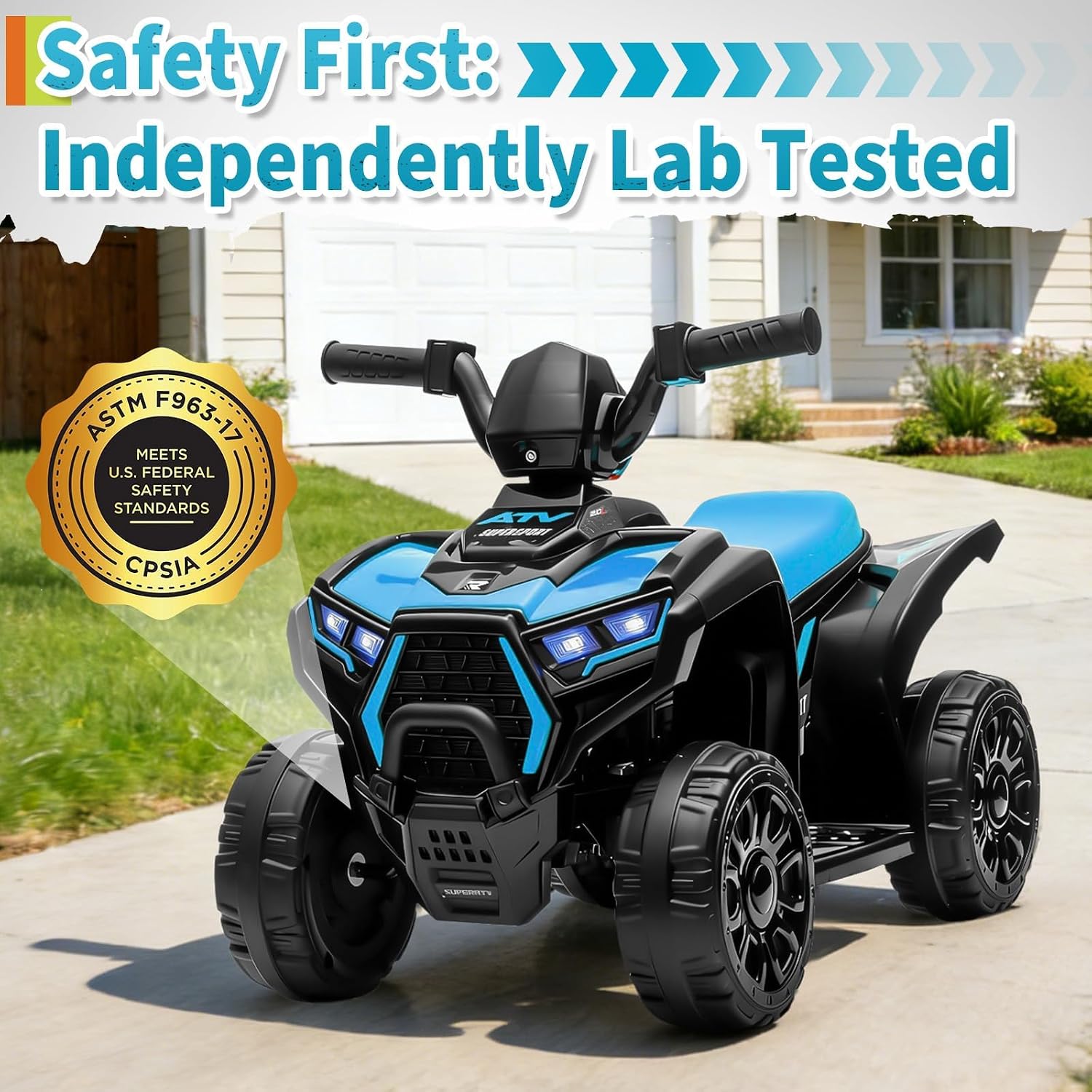 รถเอทีวีสำหรับเด็กสีฟ้า 6V รุ่ - Kids Outdoor Electric Quad บทวิจารณ์และราคา